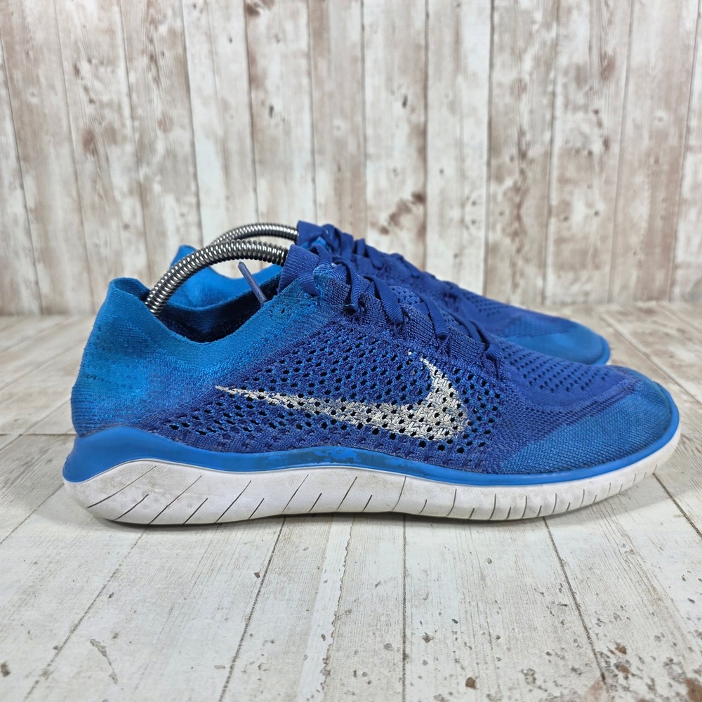 Nike Free RN Flyknit 2018 Mens Royal Blue Running Shoes 942838-401 Size 10.5